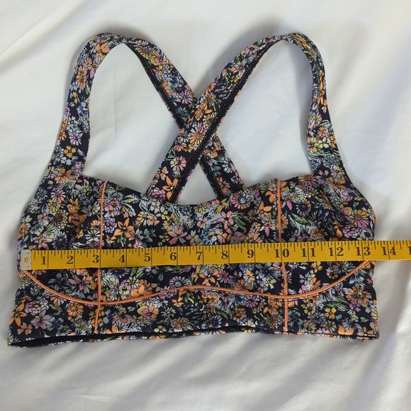 FP Movement Free People Eden Printed Bra Black Neon Ditsy Floral Size S - Picture 8 of 9
